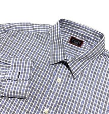 UNTUCKit Shirt Men XL Blue Plaid Wrinkle Free Cotton Long Sleeve Preppy NEW