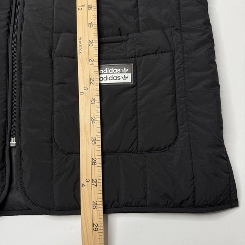 Adidas Originals Full Zip V-Neck Padded Vest Mens Small Solid Black - Picture 3 of 4