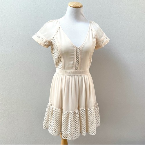 Banana Republic Heritage Collection Eyelet Mini Dress Cream Women's 2 $198