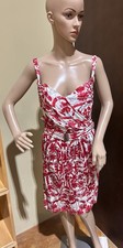 Vintage Gucci Jersey Modular  Dress Floral Red White IT 42/ US 6/ UK 10/ EU 38