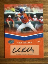 Cade Kurland 2025 Onit Florida Gators Baseball Orange Parallel SP Auto 26/50