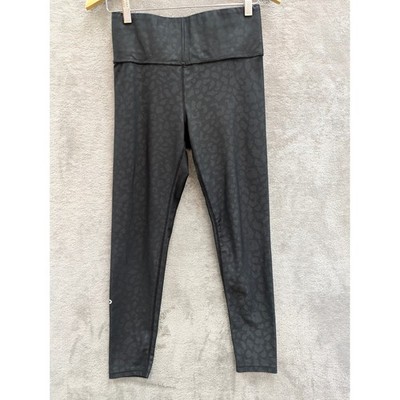 Athleisure Leopard Print Leggings Womens Medium Black High Rise