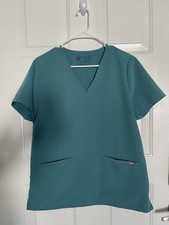 FIGS Technical Collection Teal Scrubs Set Top M  Pants M Unisex Medical Solid