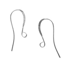 Flattened French Hook 25mm Ear Wires Silver Plate Nickel-Free 24 pr 48 pieces 