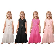 Girls Outfits Belted Sets With Vests Up Skirt Holiday Kids Skirt Sets Daily Two