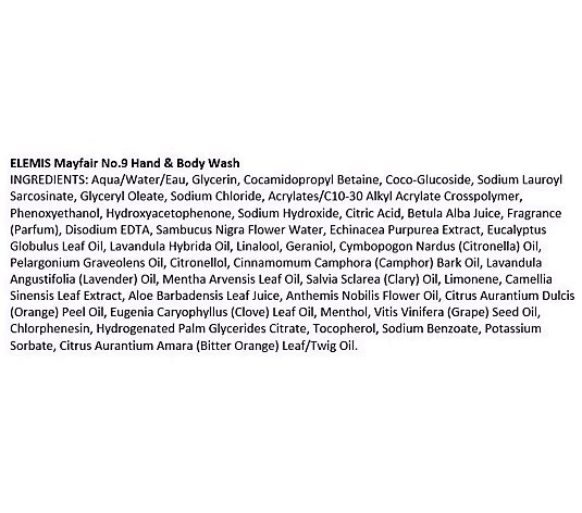 ELEMIS Mayfair No. 9 Hand & Body Wash Gentle Luxury Skincare A642555 - Изображение 3 из 3
