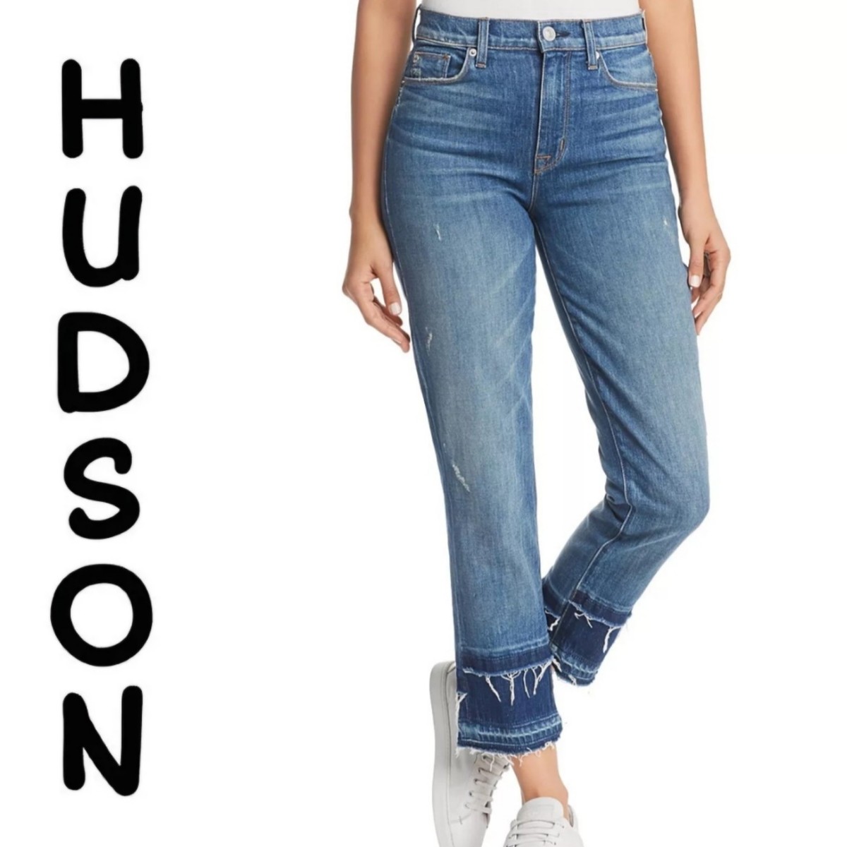 Hudson Women's Zoeey High Rise Straight Crop 5 Pocket Jeans - Vintage Wash