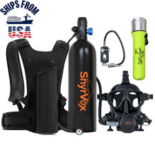 Lung Tank with Full Face Mask,Scuba Diving Kit for 30-35 Min Emergency Diving