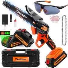 Mini Chainsaw 6 Inch Cordless Handheld Chainsaw with 2x Big Batteries Wood Cut