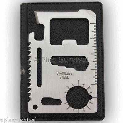 10 Functions in 1 Credit Card Size Multi Emergency Camping Survival Kit Tool