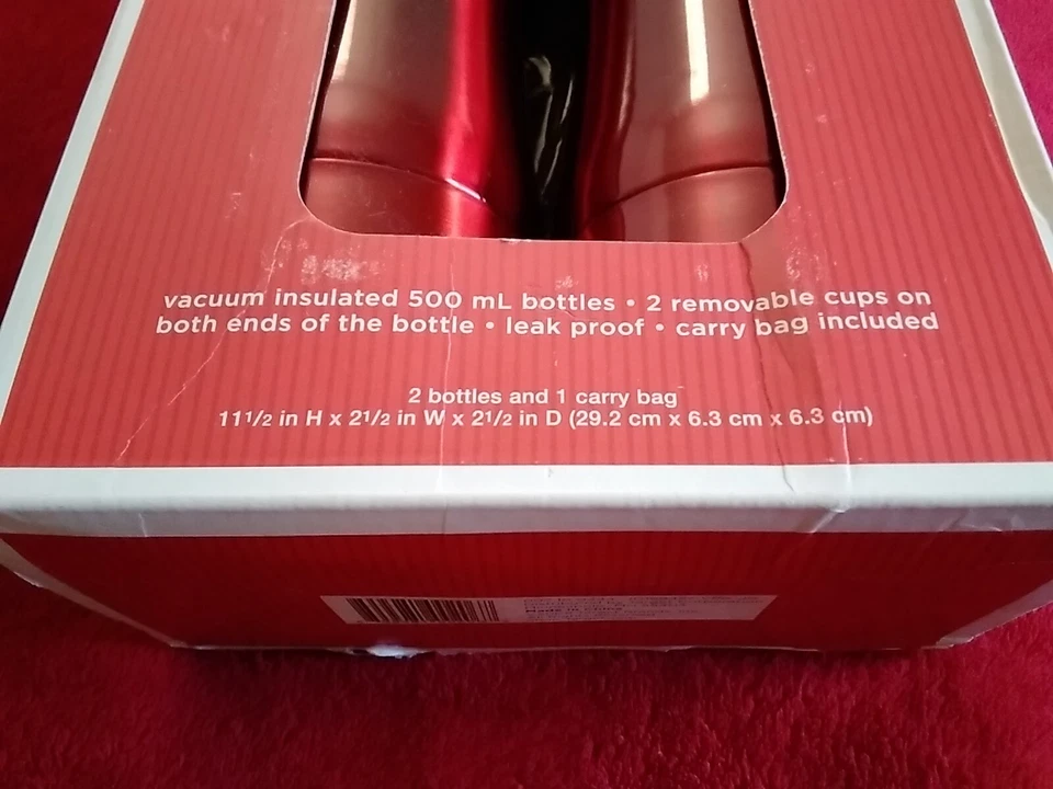 Nueva botella doble aislada al vacío 500 ml con bolsa de transporte 2009 marcas Target Foto 2 de 4