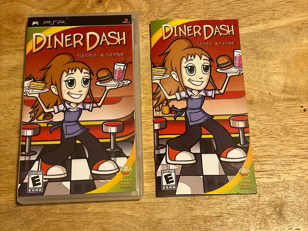 Diner Dash: Sizzle & Serve (Sony PSP, 2007) Game Case & Manual ONLY Cooking  food