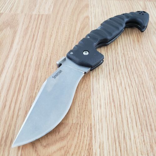 Cold Steel Spartan Folding Knife 4.5" AUS-10A Steel Blade Black Griv-Ex Handle - Picture 2 of 11