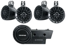 Memphis GEN10SE 400w 10" Powered Subwoofer 4 Speakers For 2016 Polaris General