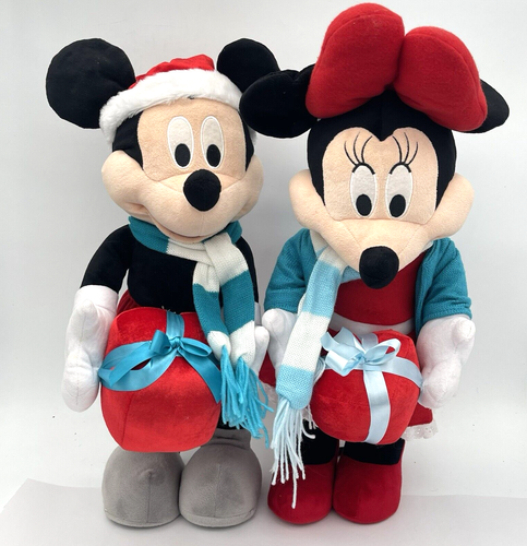 21" Disney Christmas Door Greeters Mickey Minnie Mouse Christmas Plushies