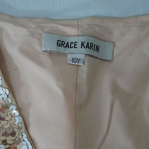 Grace Karin Gold Sequin Vest and Bow Tie Set Formal Party Kids Boys 10 Youth - Picture 2 of 6