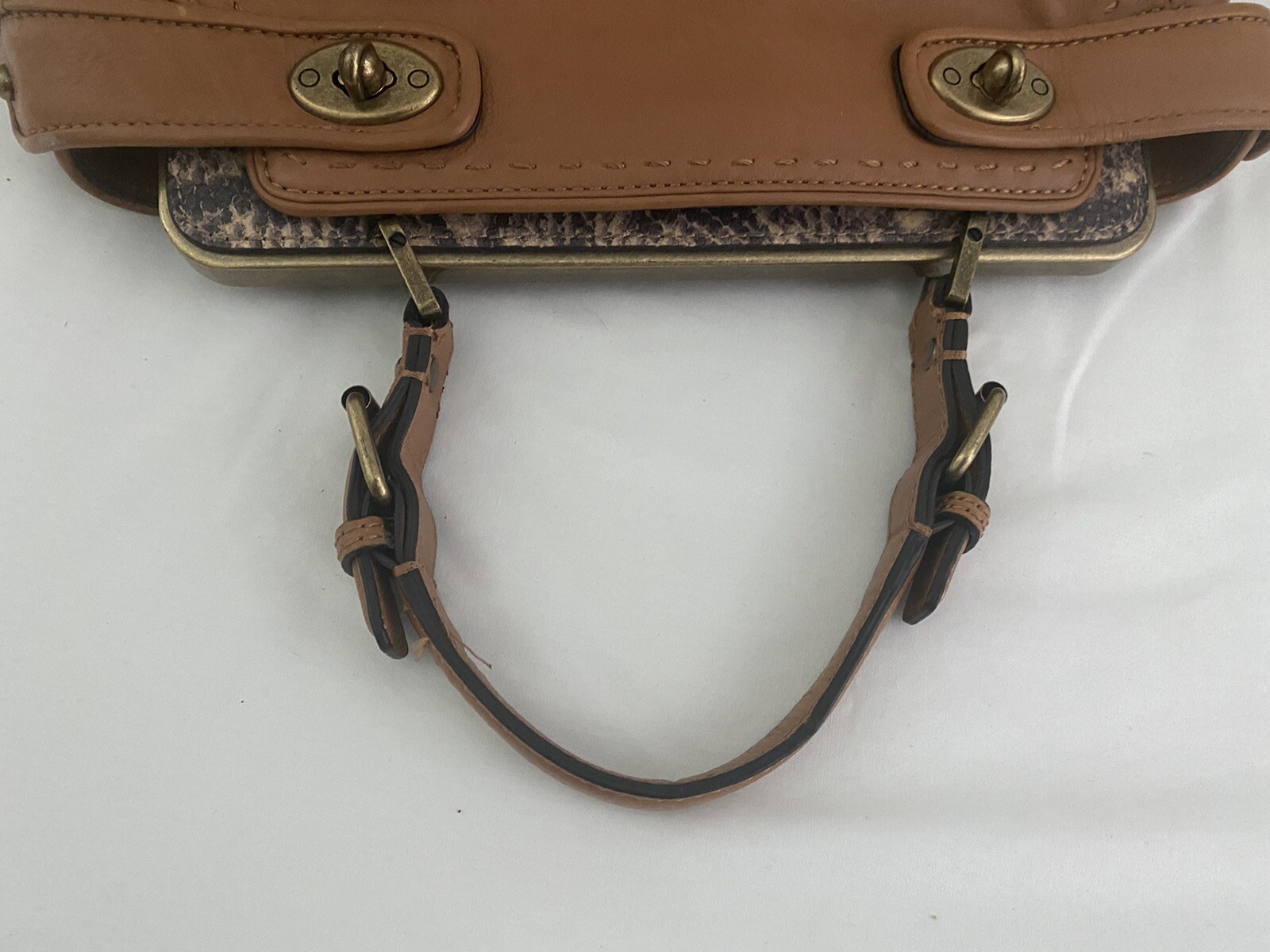 TABOLTS LIGHT BROWN LEATHER PYTHON PRINT DETAILS … - image 7