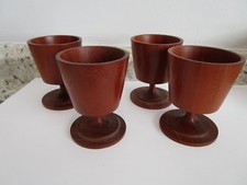 Four Hand Turned Wooden Footed Cups - 4" tall