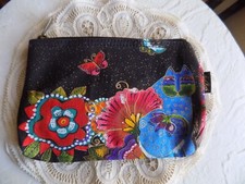 Laurel Burch Feline Cats Minis Cosmetic Bag Black/Black F 