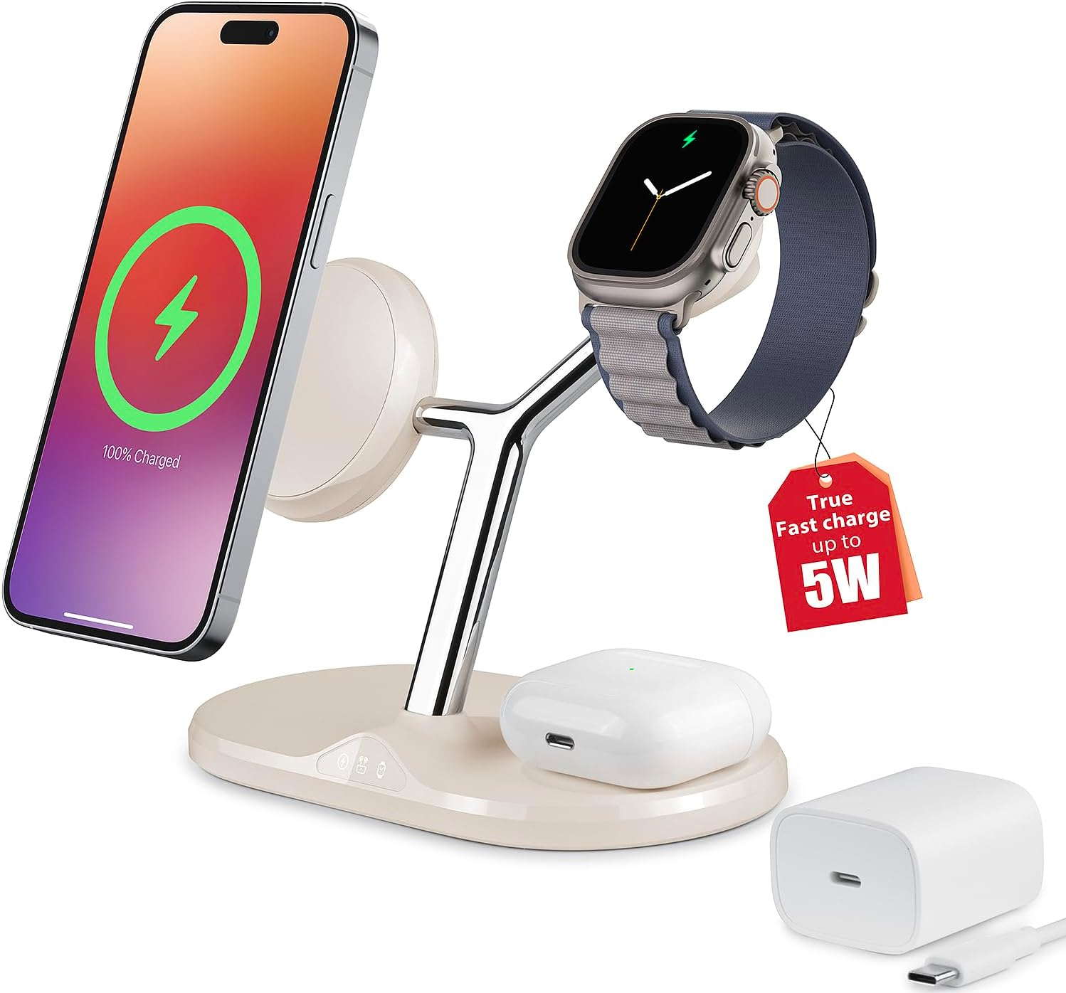 3-In-1 Wireless Charging Station for Apple Devices - Fast Charging Station fo...