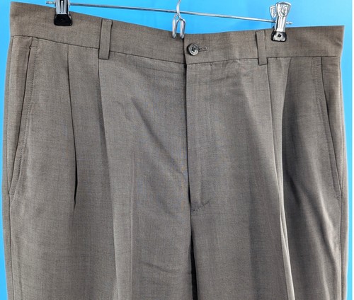 Claiborne Men's Taupe Pleated Cuffed Dress Pants Sz. 34x30 EUC - Picture 2 of 11