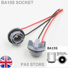 2x BA15S 1156 Plastic Wired Light Bulb Socket Holder P21W Cars Vans TRUCKS LED