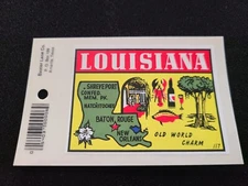 Louisiana Old World Charm Vintage Travel Souvenir Decal / Window Sticker 