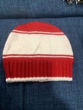 Vntg Y2K Beanie Striped Red/ White