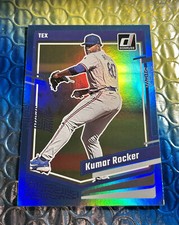 2023 Donruss Baseball Base Holo Blue #168 Kumar Rocker - Texas Rangers