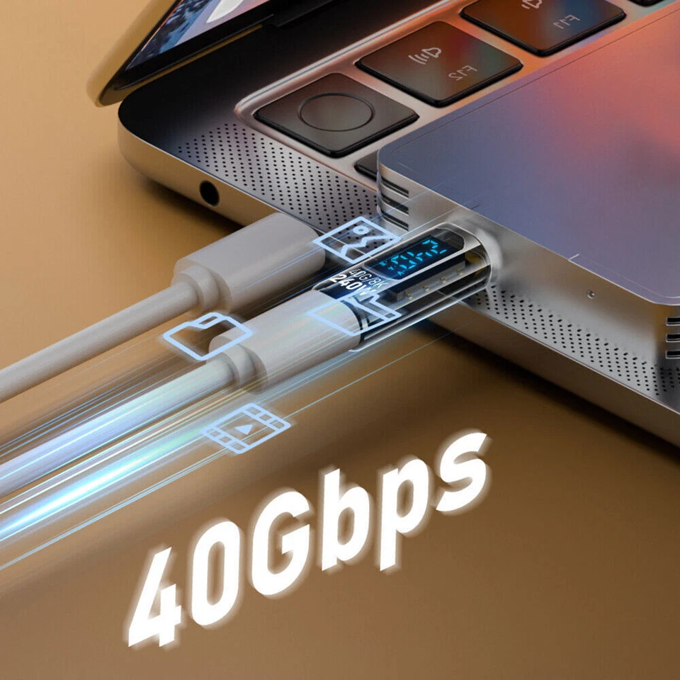 Digital LED Display USB 4.0 Type-C 40Gbps Adapter PD 240W USB C Extension Laptop - Image 3 of 4