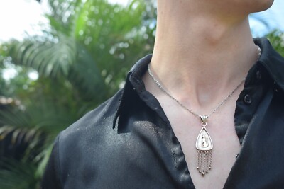 ONE OF A KIND - HANDMADE CAT & FRINGE NECKLACE Sterling Silver + Chain