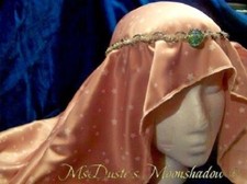Pink Star SCA Snood Head Gear Veil Only RENAISSANCE Head Band Not Included