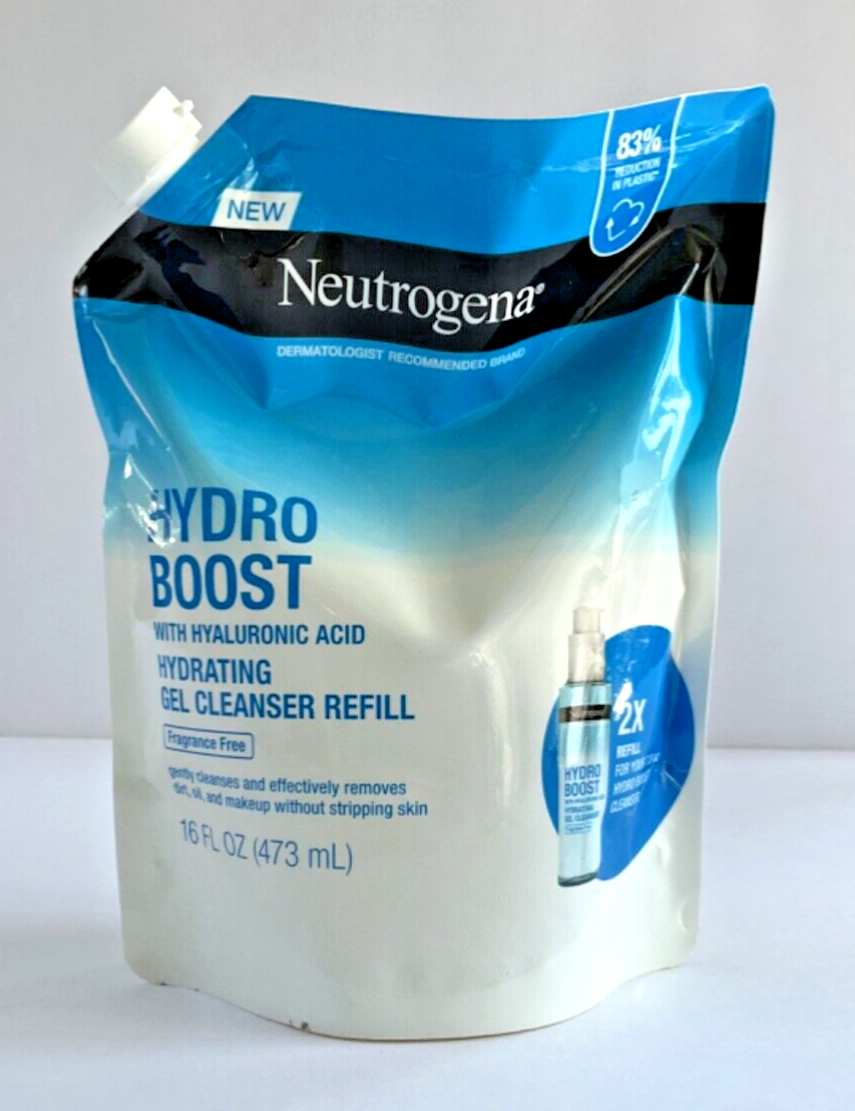 Neutrogena Hydro Boost Gel Cleanser Refill with Hyaluronic Acid 16 oz Hydrating Face Wash