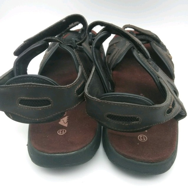 Ozark Trail Mens Size 12 Brown Leather Hook N Loop Slingback Open Toe Sandals for sale online | eBay