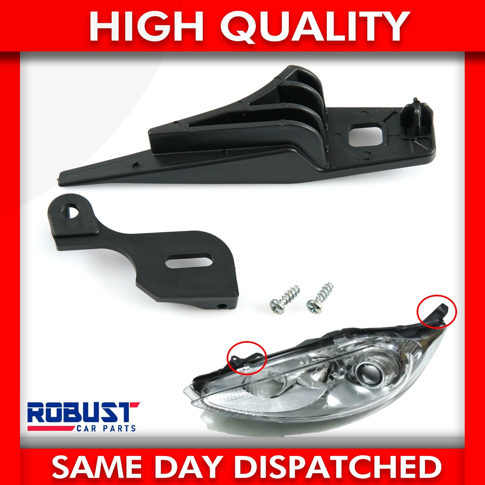 HEADLAMP HEADLIGHT BRACKET TAB REPAIR KIT LEFT SIDE FOR FIESTA 1734615
