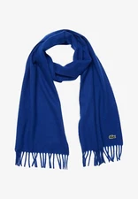 Lacoste Unisex Cashmere Scarf- Kingdom Blue- One Size- New In Box