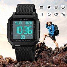 Men's Military Sports Watch LED Screen Large Digital Face Waterproof Wristwatch