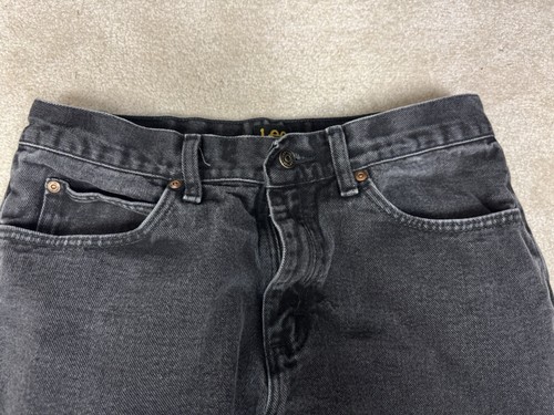 Vintage Lee Jeans Mens 32 Black Denim Pants Straight Leg Cotton 32 X 30 - Picture 2 of 20