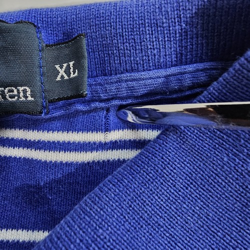 Polo Ralph Lauren 100% Cotton Blue & White Striped Short Sleeve Size X-Large XL - Picture 6 of 8