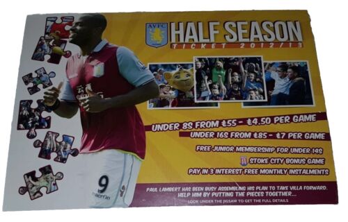 Aston villa Putting The Pieces Together half season ticket 2012/13 Jigsaw puzzle - Picture 1 of 24
