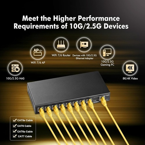 High-Performance 8 Port 2.5G Ethernet Switch - Ideal for Gaming and Streaming - Picture 10 of 11