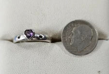 Vintage BOMA Sterling Silver 925 Amethyst Heart Ring Size 6.5