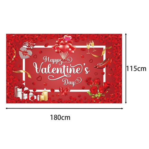 Valentine's Day Backdrop Banner Valentines Day Decoration for Wedding Bridal - Picture 5 of 6