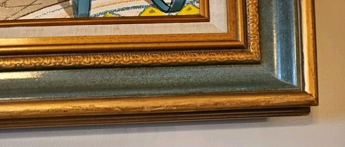 H Hargrove Oil Painting Artwork Painting Framed Doll In Chair In Bedroom 15 x 13 - Picture 7 of 11