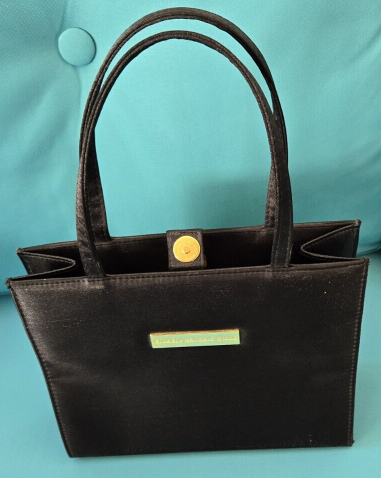 Giorgio Beverly Hills Satin Small Tote Vintage Width 9.50 Depth 7.75