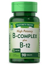Nature's Truth Vitamins High Potency B-Complex Plus B-12 Non-GMO Tablets 90 Ct