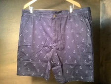  Scandia Woods Mens FLAT FRONT Shorts SIZE 42, 44 AND 46 NEW NWOT BLUE ANCHORS 