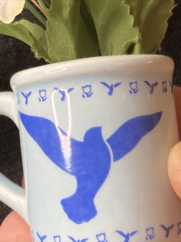 Vintage Enesco Tasse mit Blumen Freue dich im Herrn 1988 - Bild 5 von 6