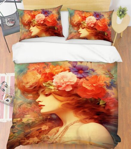 3D Elegant Woman H995 Bed Pillowcases Blanket Cover Set Honey 23-