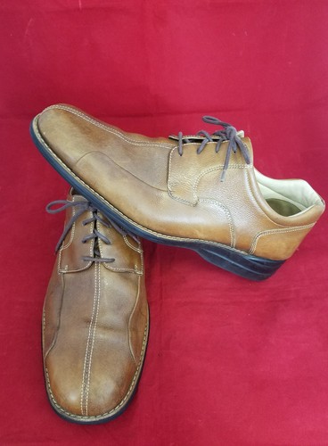 Johnston Murphy 20-7233 Mens Tan Oxford Sheepskin Dress Shoes Sz 14M BRAZIL EUC - Picture 2 of 12